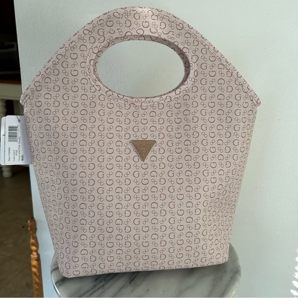 Guess Pink Monogram Lunch Bag /Tote Bag - Picture 1 of 9